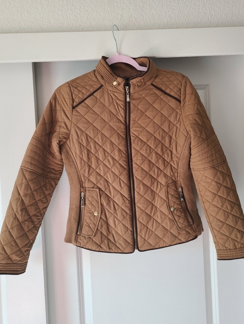 Quilted Tan Love Tree Women's Jacket